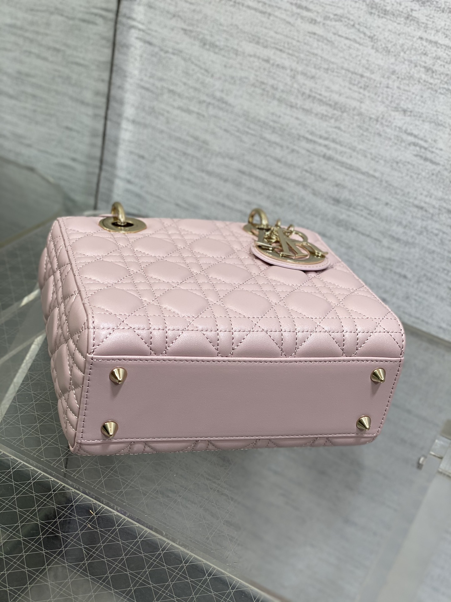 Small Lady Dior My ABCDior Bag Pale Pink Cannage Lambskin